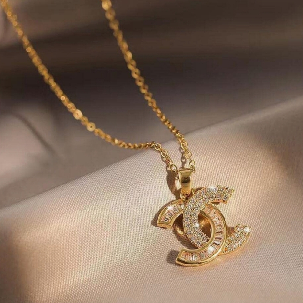 CC 18K GOLD PLATED NECKLACE DESIGNER INSPIRED